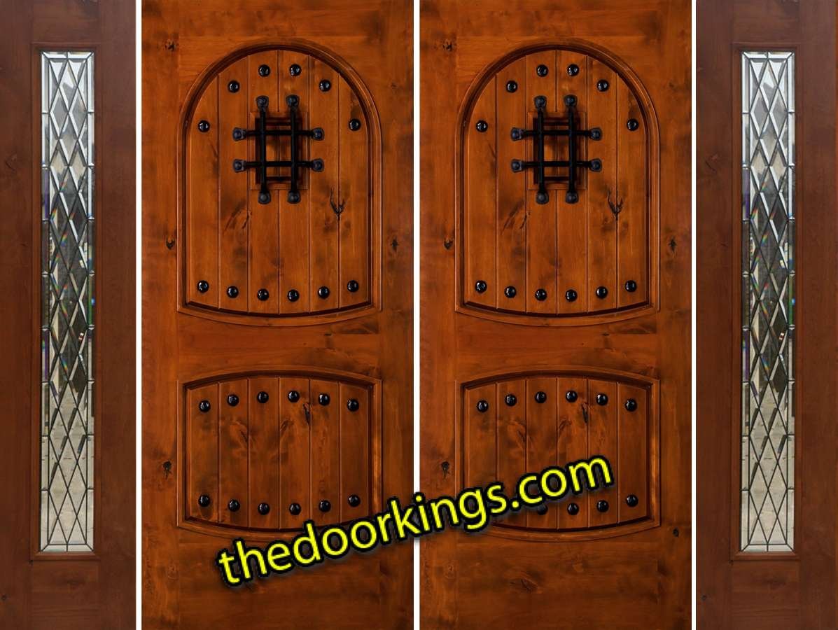 sw01 knotty alder double door with chateau sidelites